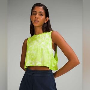 Lululemon All Yours Cropped Cotton Tank Top Tie Dye Marmoleado Eccentric Lime 4